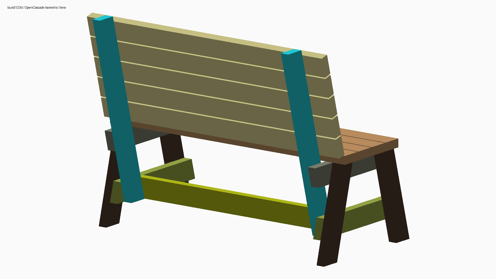 Parametric 2x4 bench with angled legs and backrest